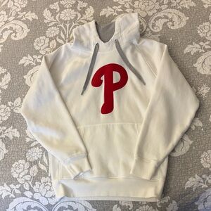 Philadelphia Phillies White Hoodie Hoodie with Red Logo ~ Size Small